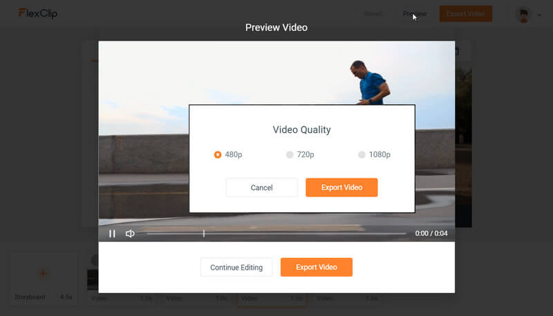 Preview and export video in FlexClip