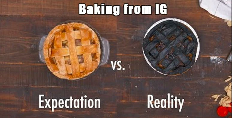Baking expectation vs reality meme