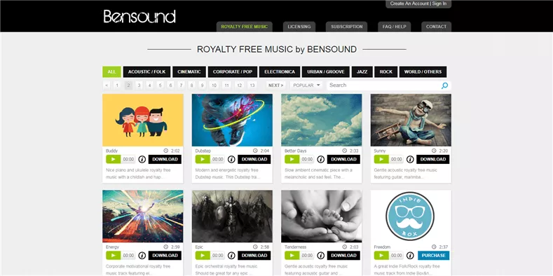 Free Royalty Free Music for Videos - Bensound