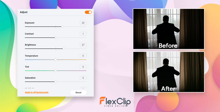 How to brighten a video by FlexClip: Before & After Effect
