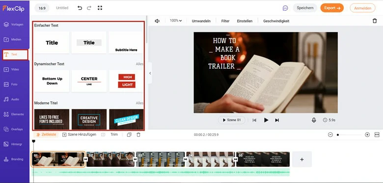 Image Board: Online Buchtrailer-Maker - FlexClip