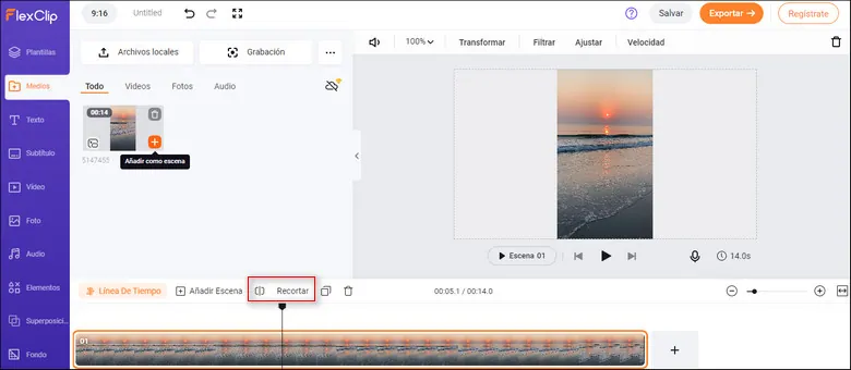 Replace the premade video background with your footage and trim and split clips