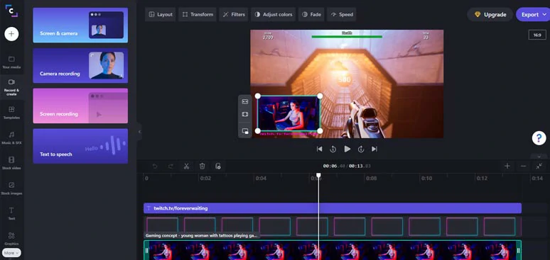 iMovie alternative: Clipchamp online video editor 