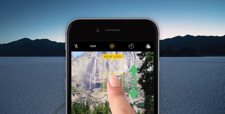 Manually lock the auto exposure and autofocus on iPhone 