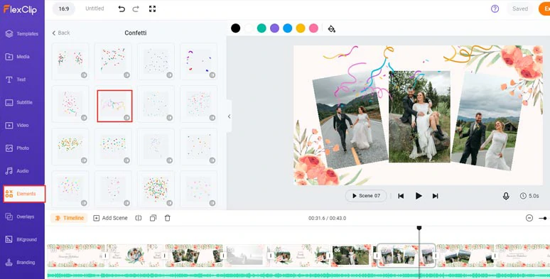 Add confetti or other animated elements to take photo montage to the next level