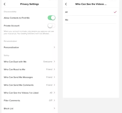 How to Use TikTok - Privacy Settings