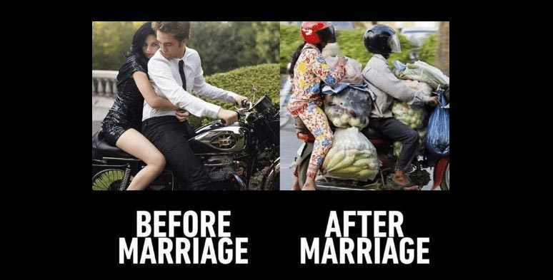 Before and after marriage meme
