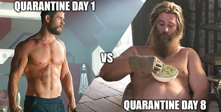 Before and after quarantine meme