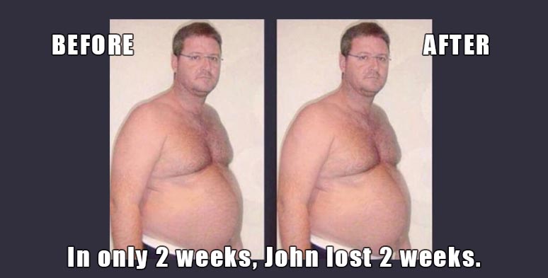 Before and after weight loss meme