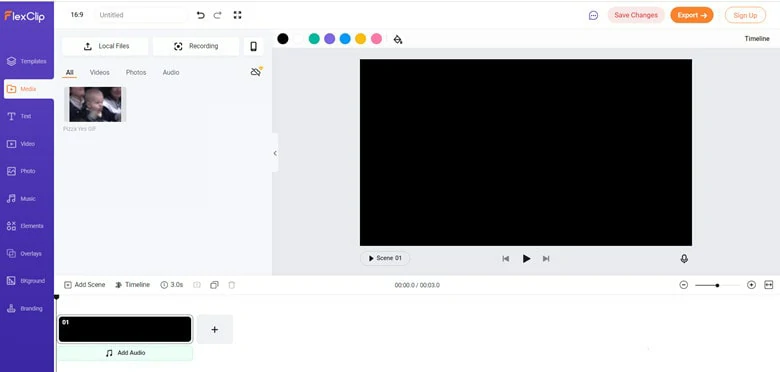 Upload GIF to FlexClip