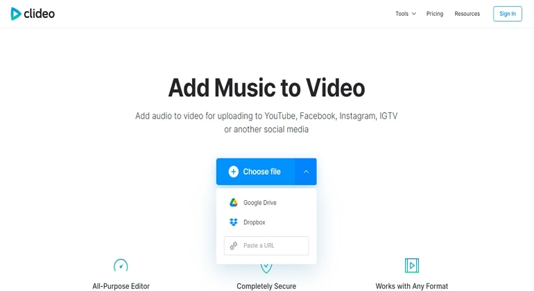 Merge Audio and Video with Clideo