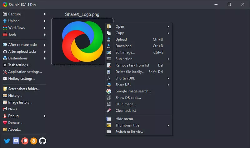 Best Open Source Screen Recorders - ShareX