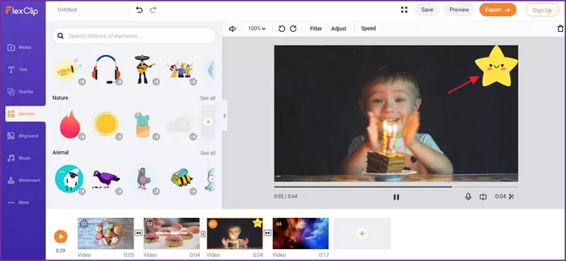 Remove Watermark from Video Online - Add Elements