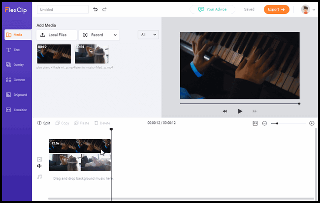 Steps to put two videos side by side in FlexClip.