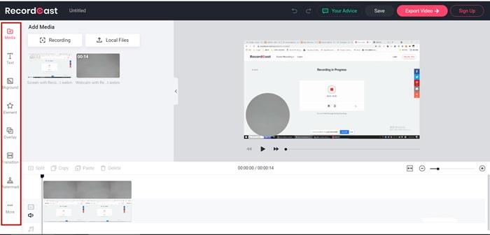 Edit Screen Video Recording with RecordCast