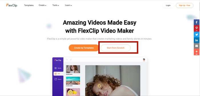 Move to FlexClip Main Page