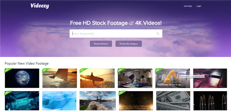 Free Stock Video Sites - videezy.com