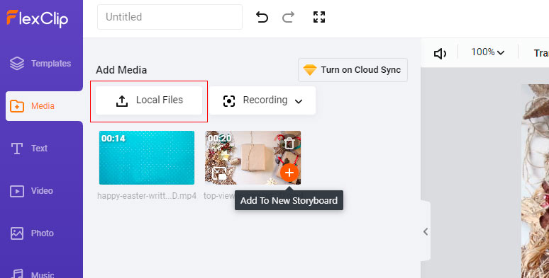 Upload stop motion videos to FlexClip