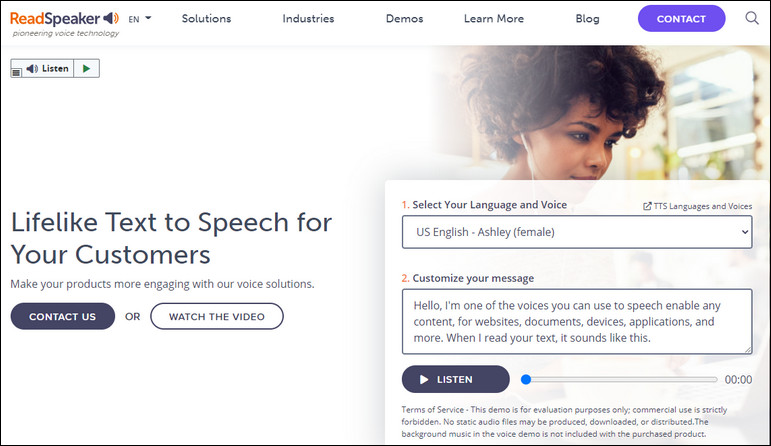 Text to Speech Tool - ReadSpeaker