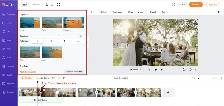 Add Transitions to Your Wedding Highlights Videos
