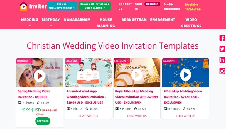 Wedding Invitation Video Maker No Watermark - Inviter