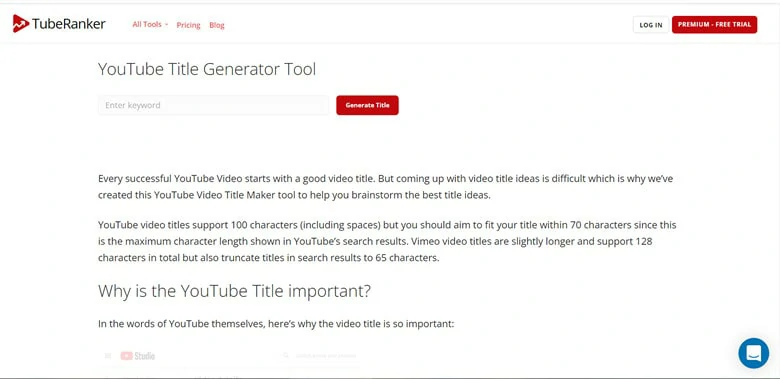 Best YouTube Title Generator - TubeRanker