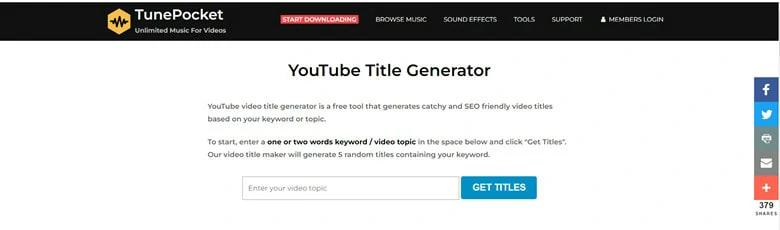 Best YouTube Title Generator - TunePocket
