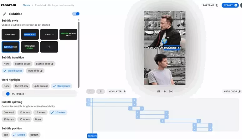 AI Short Clip Maker - 2short AI Generated Clip