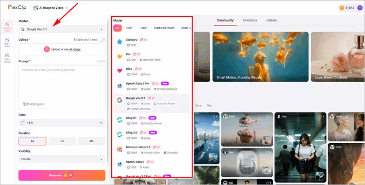 Make 360° Product Video From Just 1 Image Using FlexClip AI: Select Model