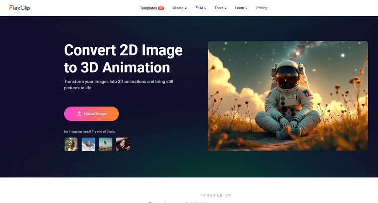 Stunning 3D Photo Animator - FlexClip