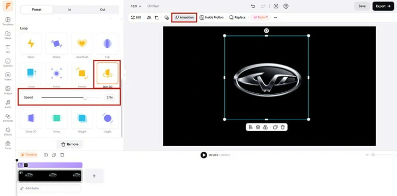 Animate Your Logo Picture with 3D Spinning Animation Effect