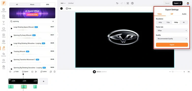 Save Your Animated 3D Spinning Logo as MP4 or GIF Format
