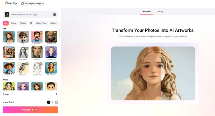 Add 8 Bit Photo Filter - FlexClip