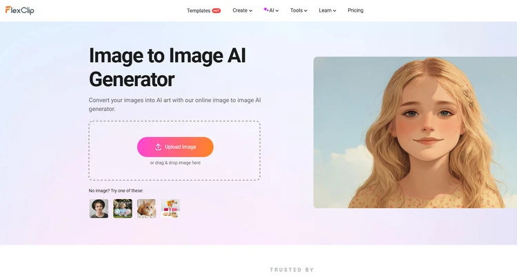 Upload Portrait to AI Video Generator - FlexClip