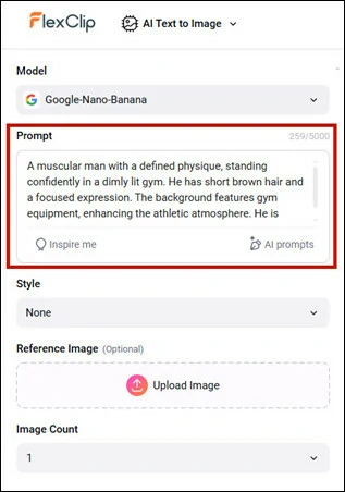 Describe Your Desired Strong Body and Improve Prompt with AI