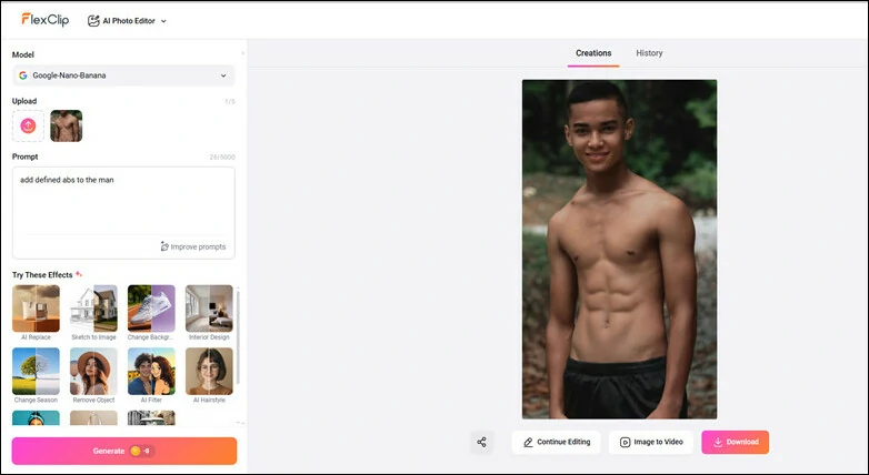 Generate Muscular Photo and Download