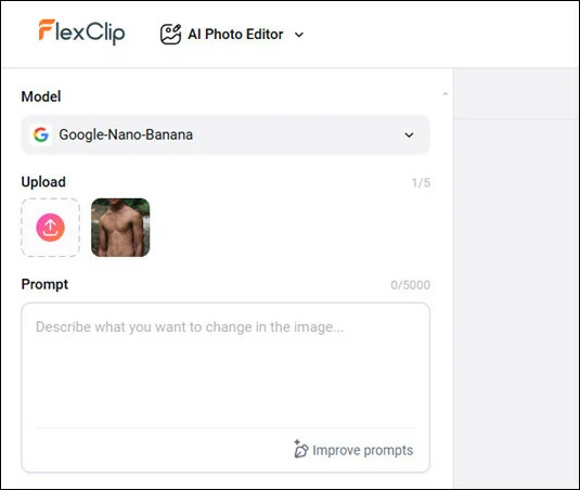 Upload Your Photo to FlexClip's Abs Filter Tool
