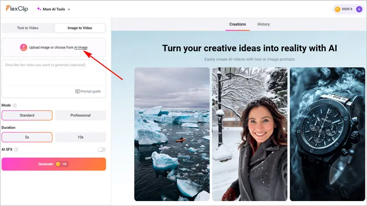 Upload Your Still Photo for Camera Movement Effect
