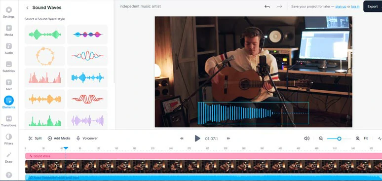 Add sound waves to your video and customize its style