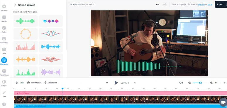 Use Veed to an add audio waveform to your video online