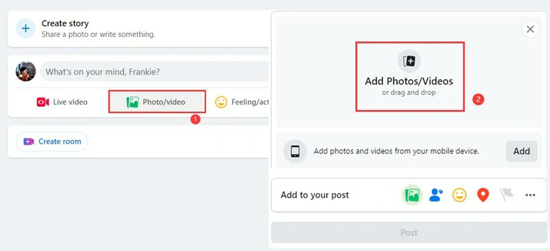 Upload your video to Facebook