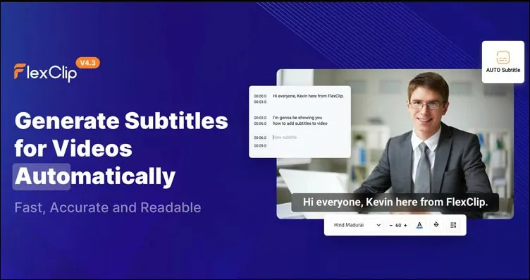 FlexClip Auto Caption Feature