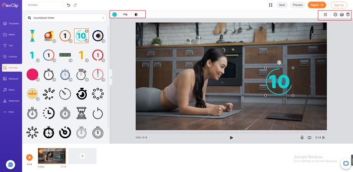 How to Add a Countdown Timer to a Video with FlexClip - Step 3
