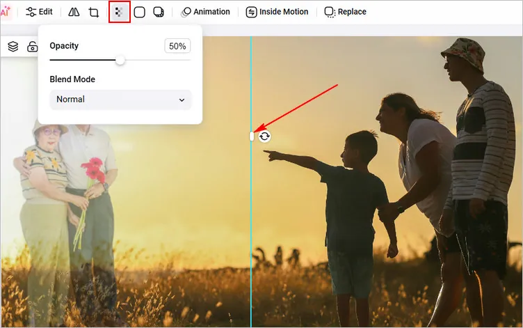 Position & Blend the Cutout of Your loved One into the Main Photo