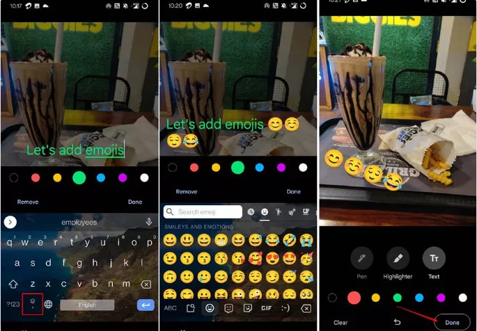 Add Emoji to Photo on Android