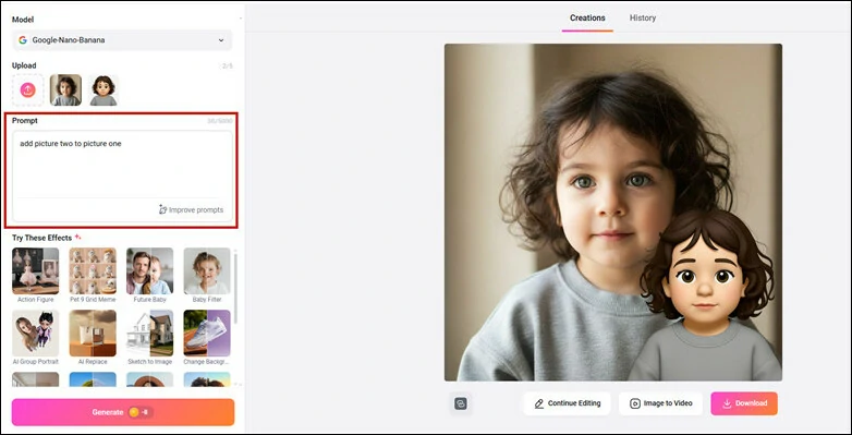 Download the Generated 3D Emoji and Add the Original Photo