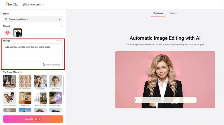Enter Your Emoji Prompt to FlexClip
