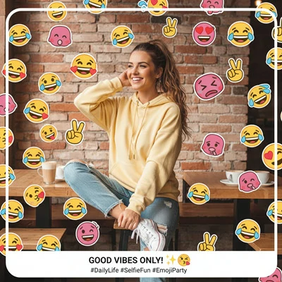 Picture with Funny Emojis Suitable for Social Media