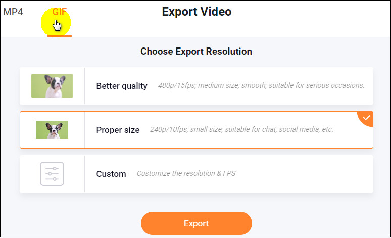 Create Face GIF with FlexClip - Export as GIF