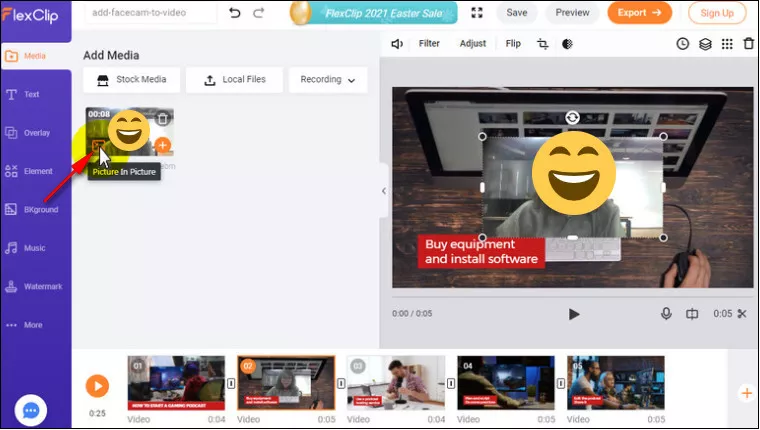 Add Facecam to Video
